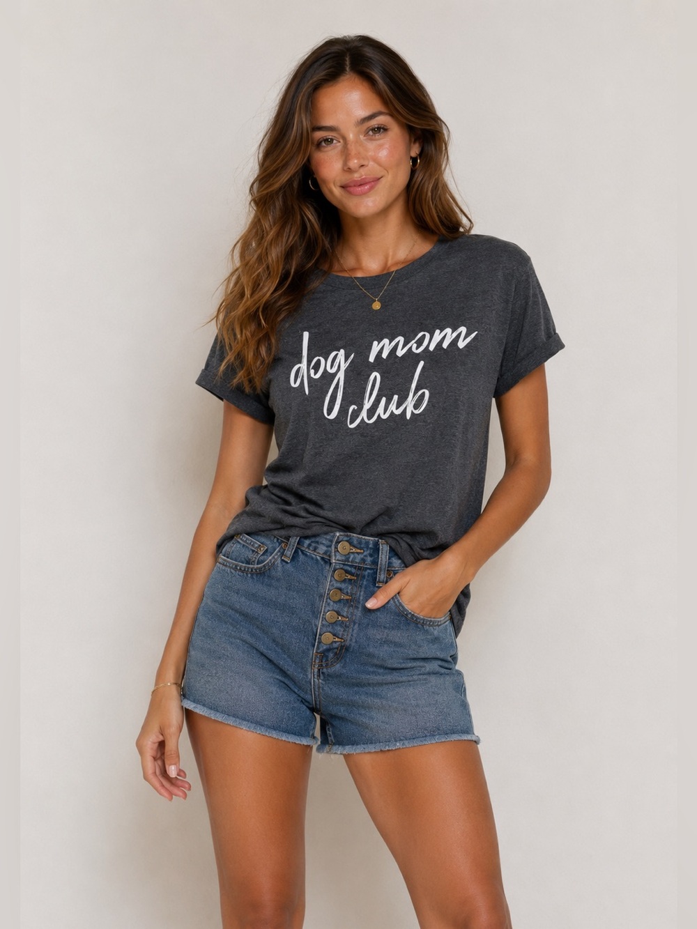 Anvil White and Blue Short Sleeve Tee